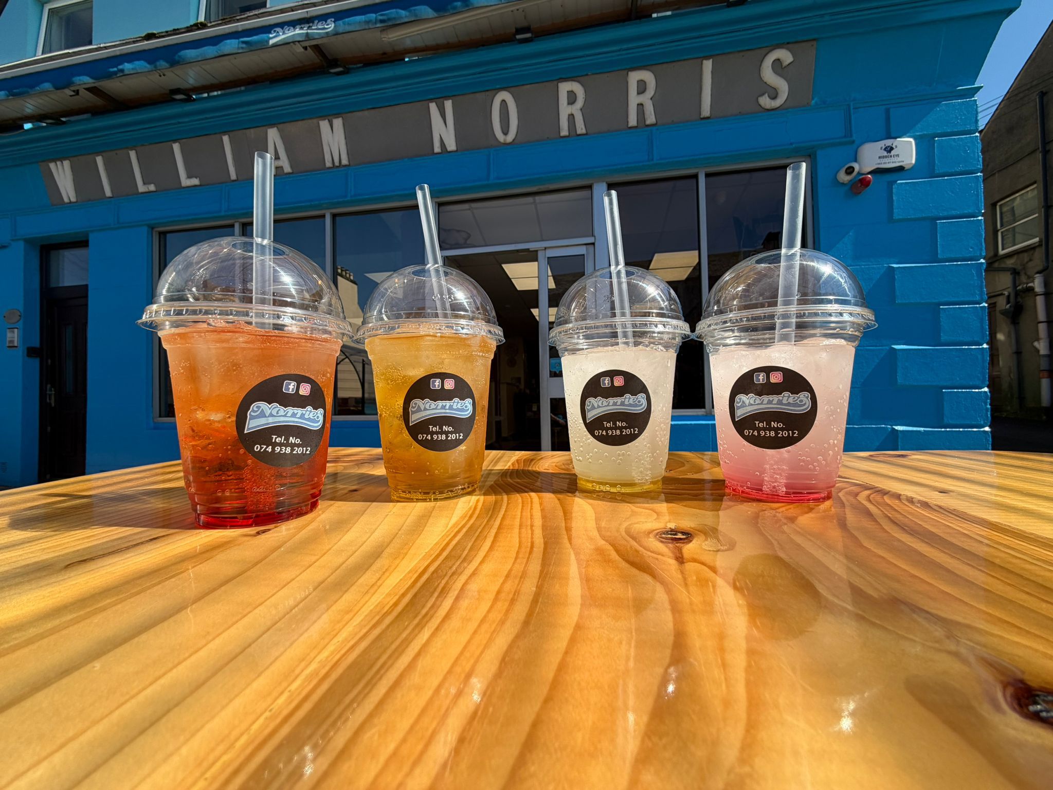 Refreshing summer drinks outside the Norries building